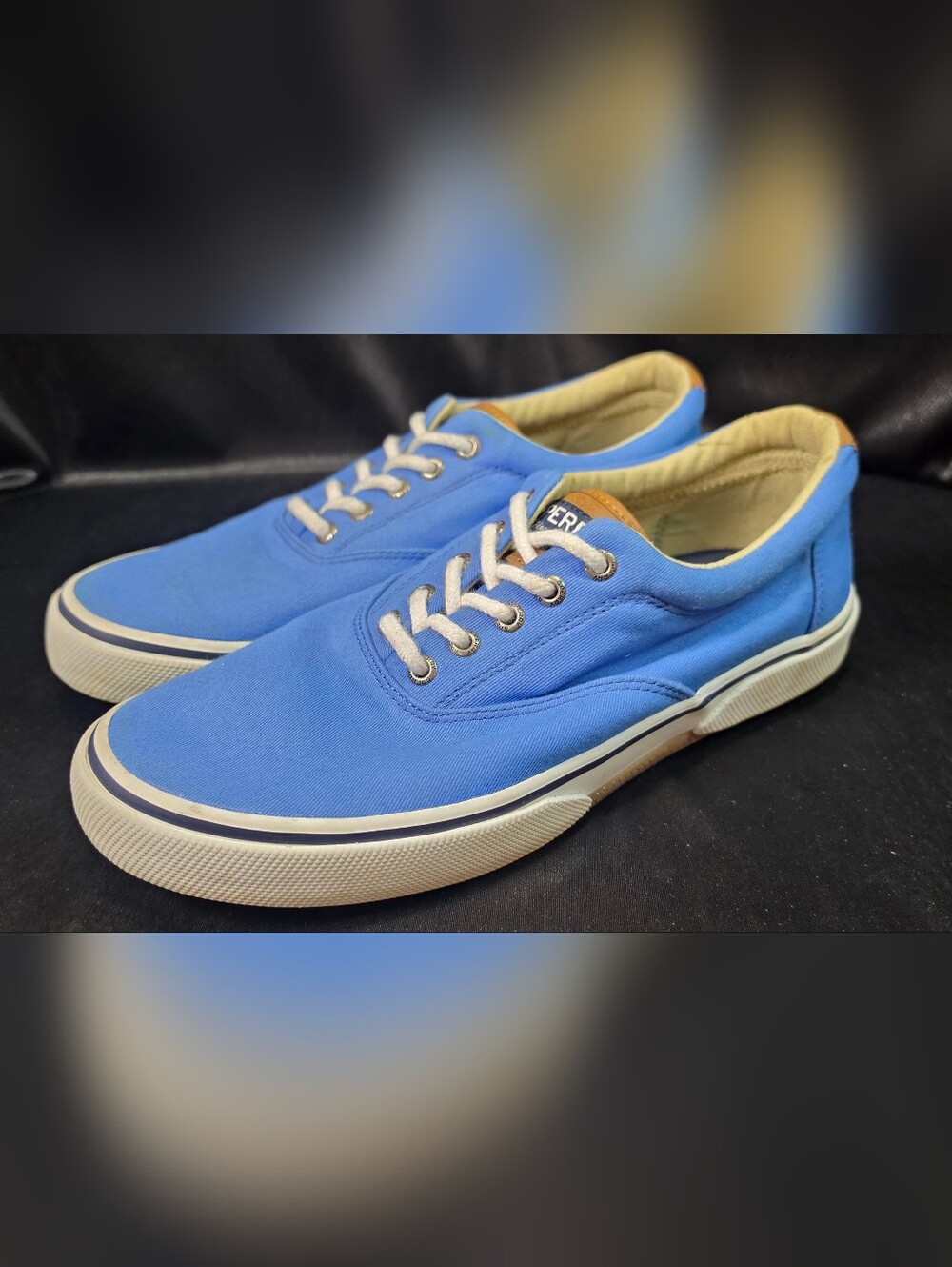 Sperry Striper II CVO Blue Canvas Sneakers Men’s 9M Lace Up Casual Shoes